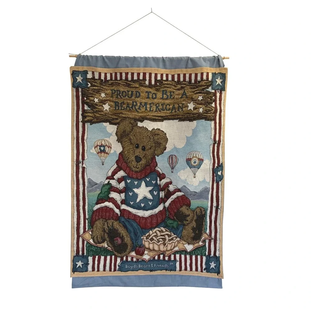Boyds Bears & Friends USA America Proud‎ Be a Bear Merican Tapestry Wall Hanging